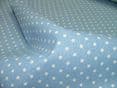 Powder Blue Polka Dot Cotton / Linen Curtain, Soft furnishing, craft fabric